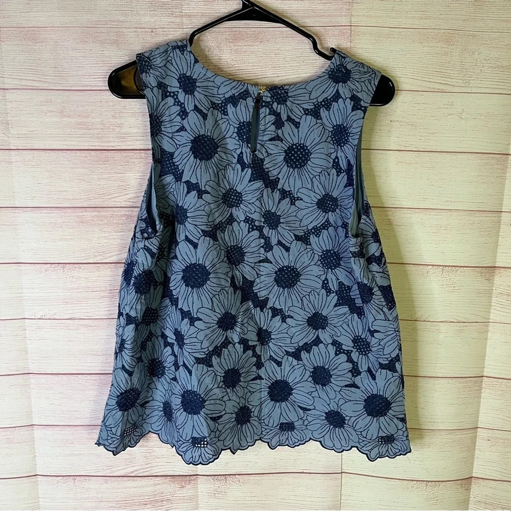 Draper James Embroidered Eyelet Floral Sleeveless Top‎ Size Large - Picture 6 of 6